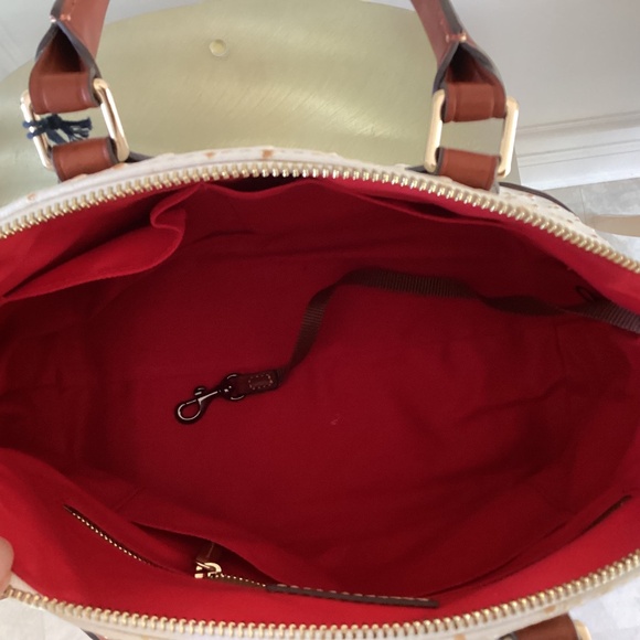 Dooney & Bourke Bone/White Ostrich Leather Dome Satchel Bag Purse Crossbody - Picture 16 of 16